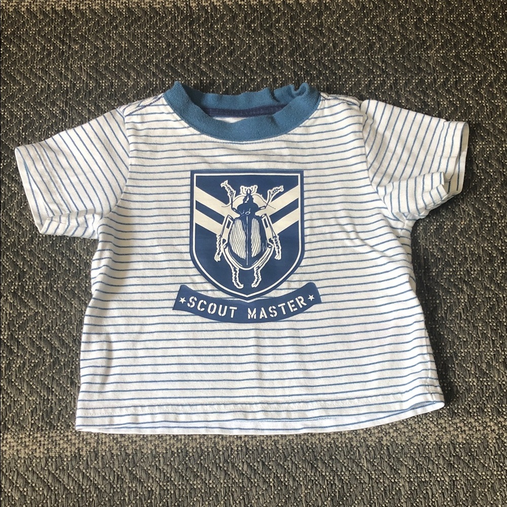 Old Navy White & Blue Striped 'Scout Master' Short-Sleeve Tee